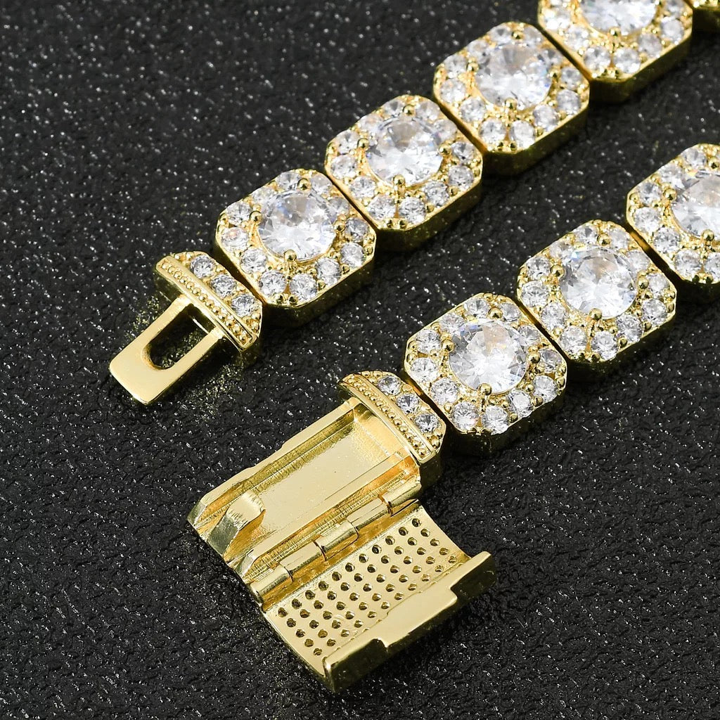 VVS Moissanite Cluster Tennis Chain