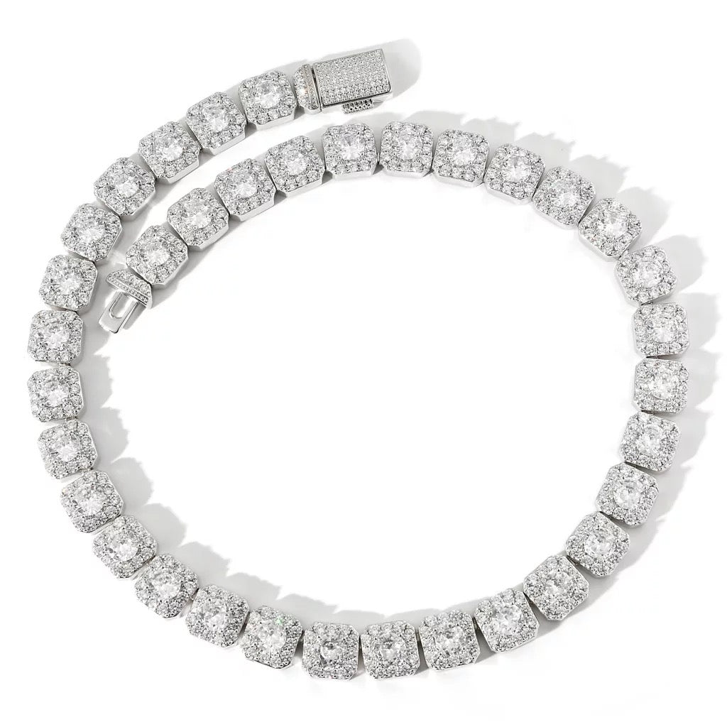 VVS Moissanite Cluster Tennis Chain